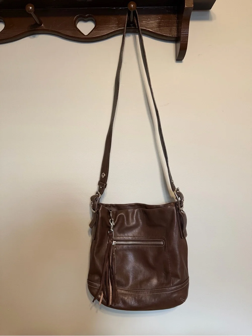 Vintage Coach Brown Leather Crossbody Bag - Timeless Everyday Style